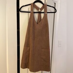 BCBG Max Brown Suede Halter Dress